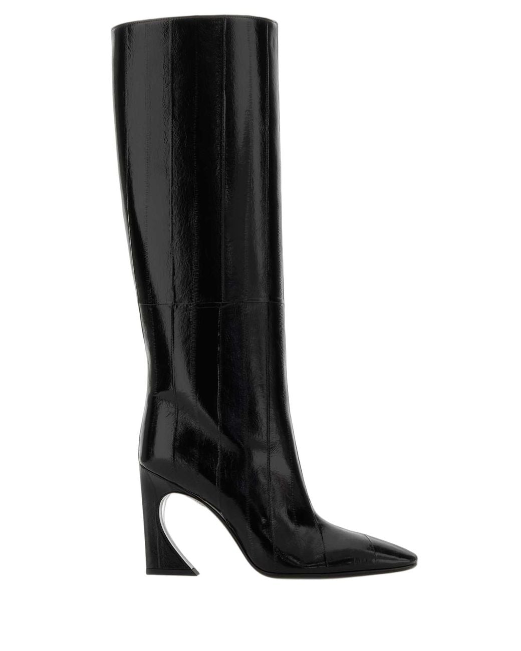 Fendi Black Fendi Patent Leather Knee-High Boot