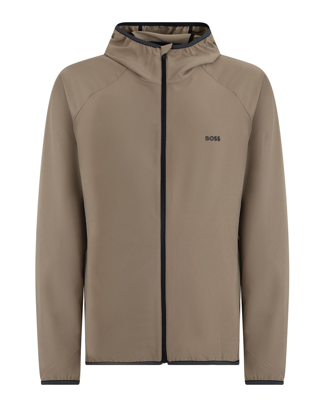 Boss Brown Hooded Rain Jacket Light Light/Pastel Polyamide Raincoats for men