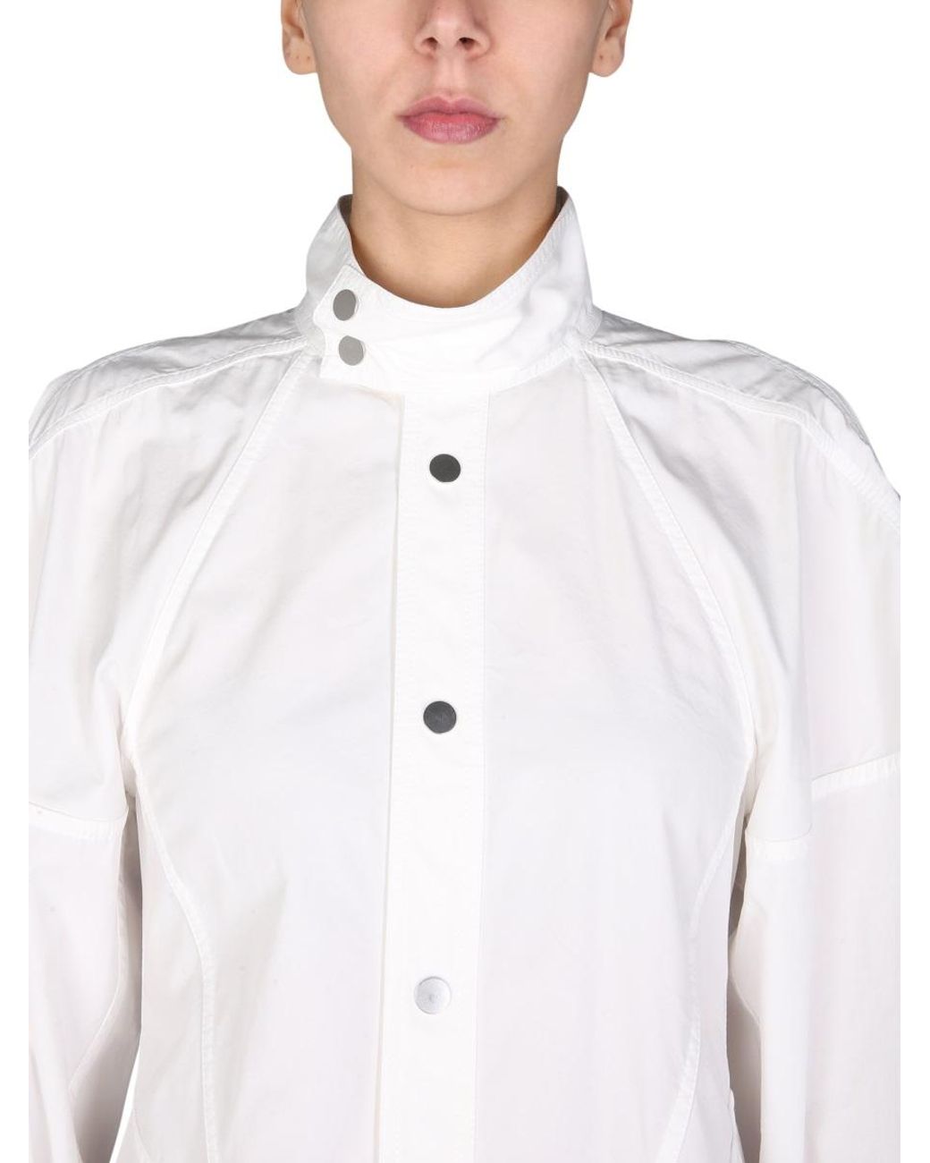 Bottega Veneta White High-Neck Dress Cotton