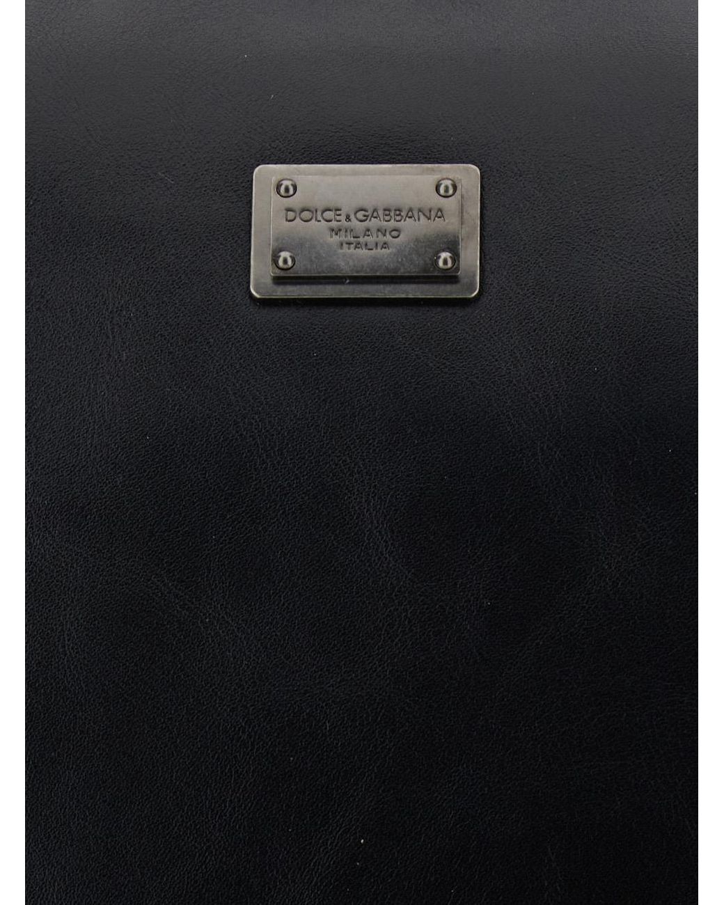 Dolce & Gabbana Black 'Vittoria' Shoulder Bag With Two Shoulder Straps And Logo Plaque On The Front for men