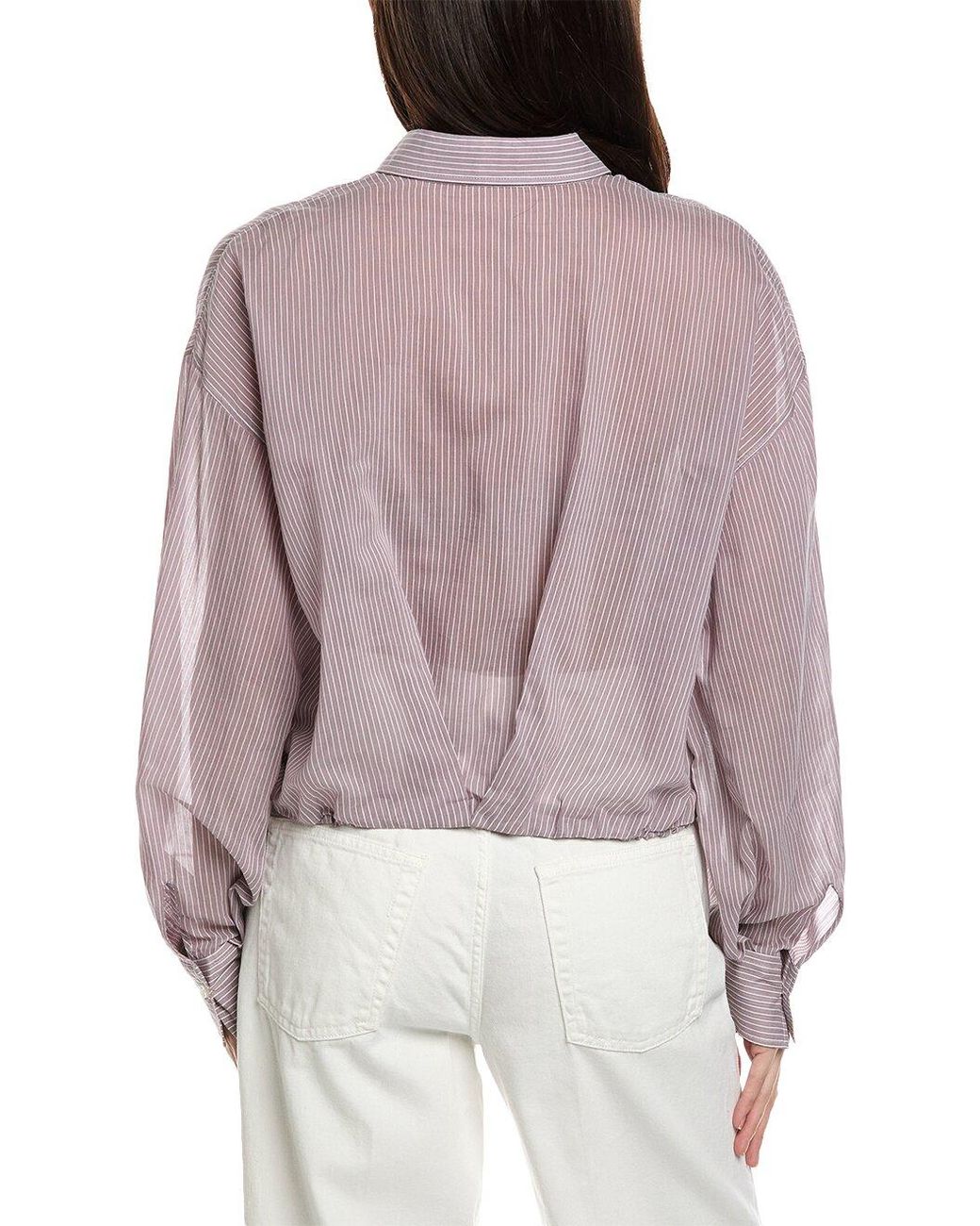 Brunello Cucinelli Purple Light Silk Cotton Shirt