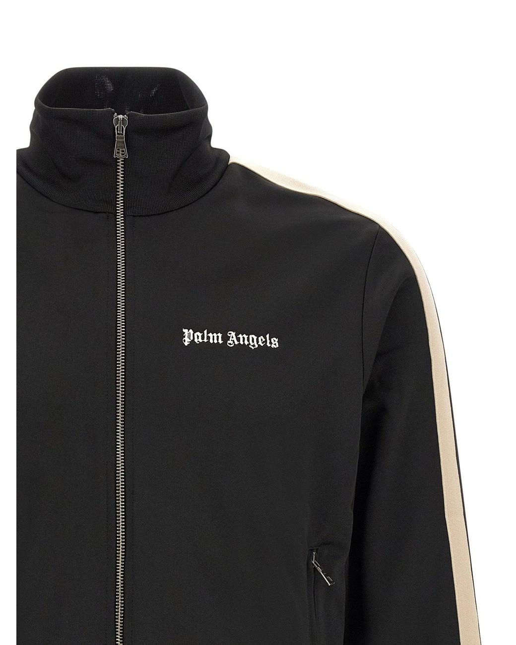 Palm Angels Black Track-Stripe Technical Sweatshirt for men