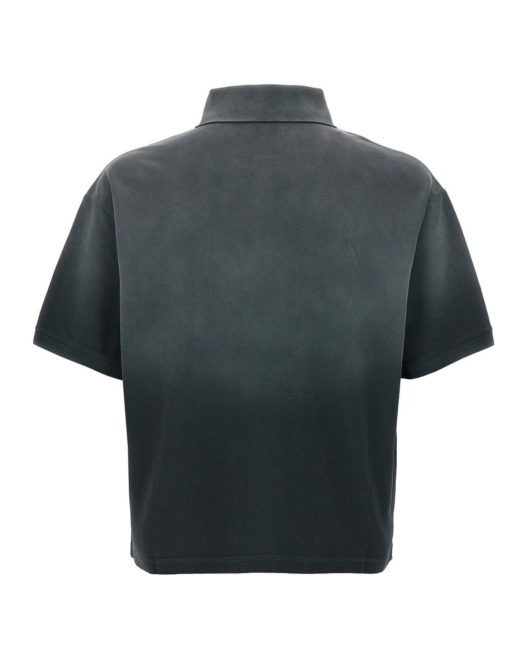 McQueen Gray Velvet Skull Logo Polo for men