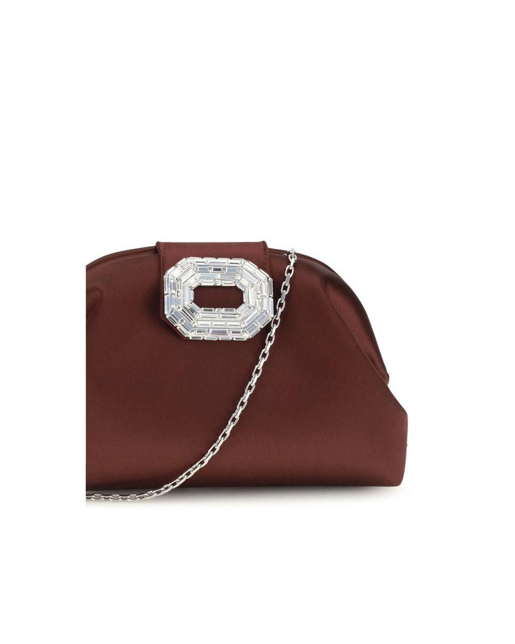 AMINA MUADDI Brown Satin Shoulder Bag