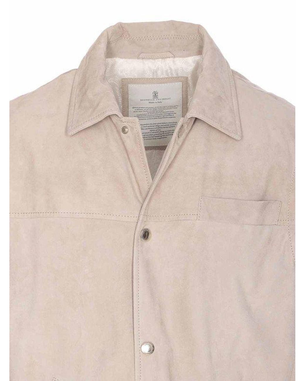 Brunello Cucinelli Natural Leather Sleeveless Jacket for men