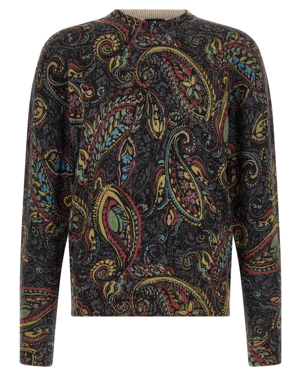 Etro Gray Etro Paisley Wool Sweater — Charcoal for men