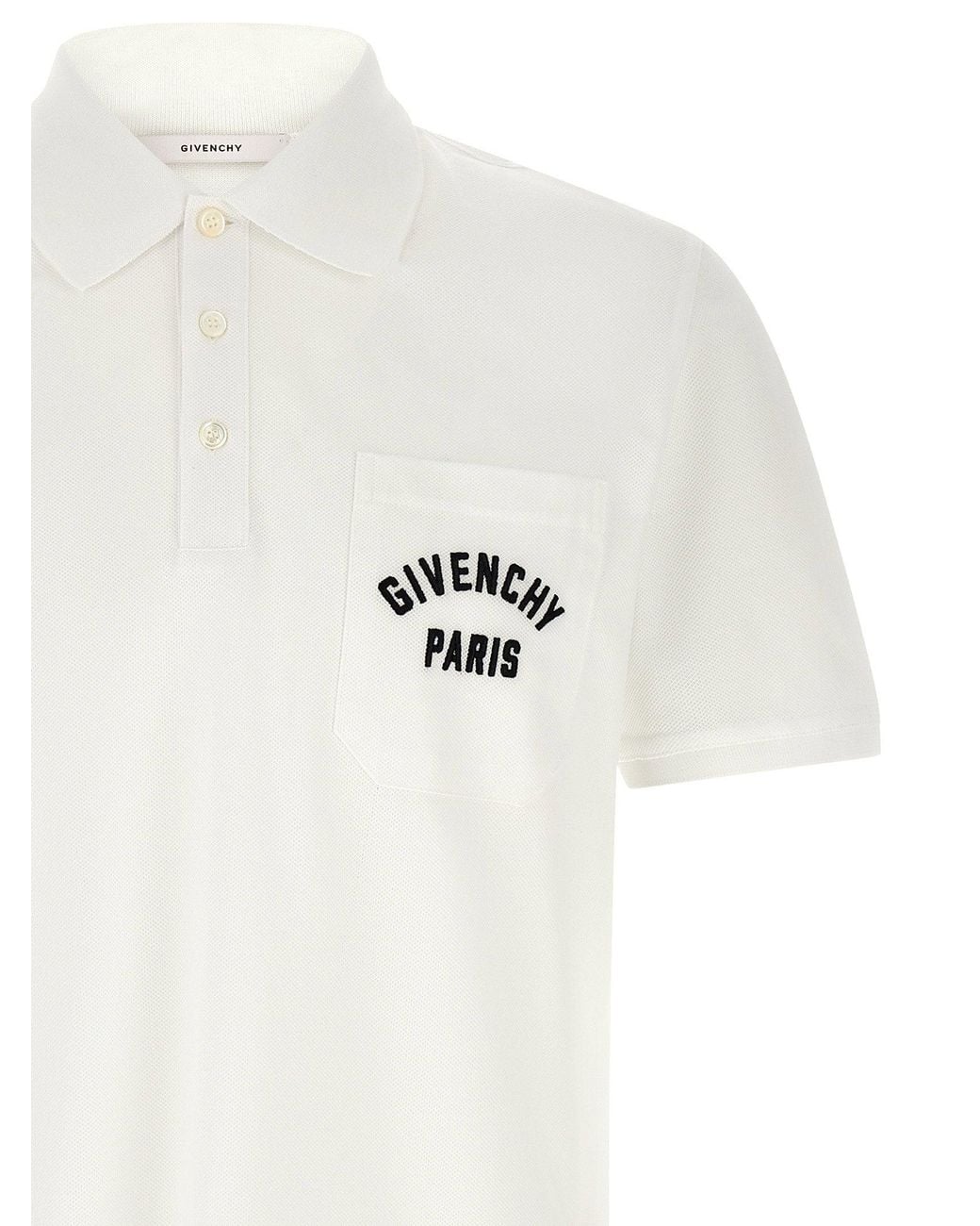 Givenchy White Paris Polo Shirt