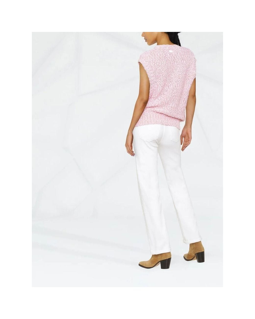 Ferragamo White Without Sleeves V-Neck