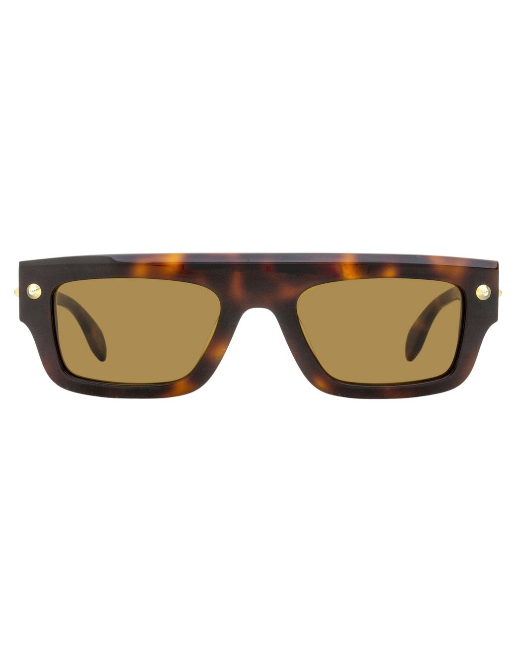 McQueen Black Flat Top Rectangular Sunglasses Am0427S 002 52Mm Plastic (Acetate)