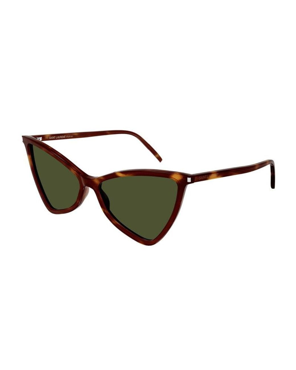 Saint Laurent Brown Sunglasses Geometric Full Rim, Havana Frame And Lens Sl475Jerry002