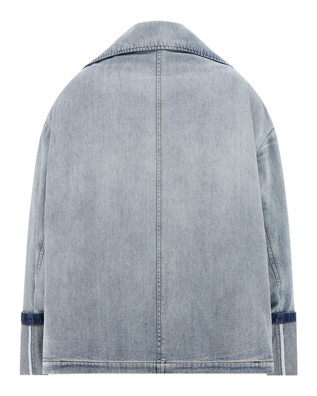MM6 by Maison Margiela Blue Double-Breasted Jacket Cotton Down Jacket, Parka, Casual