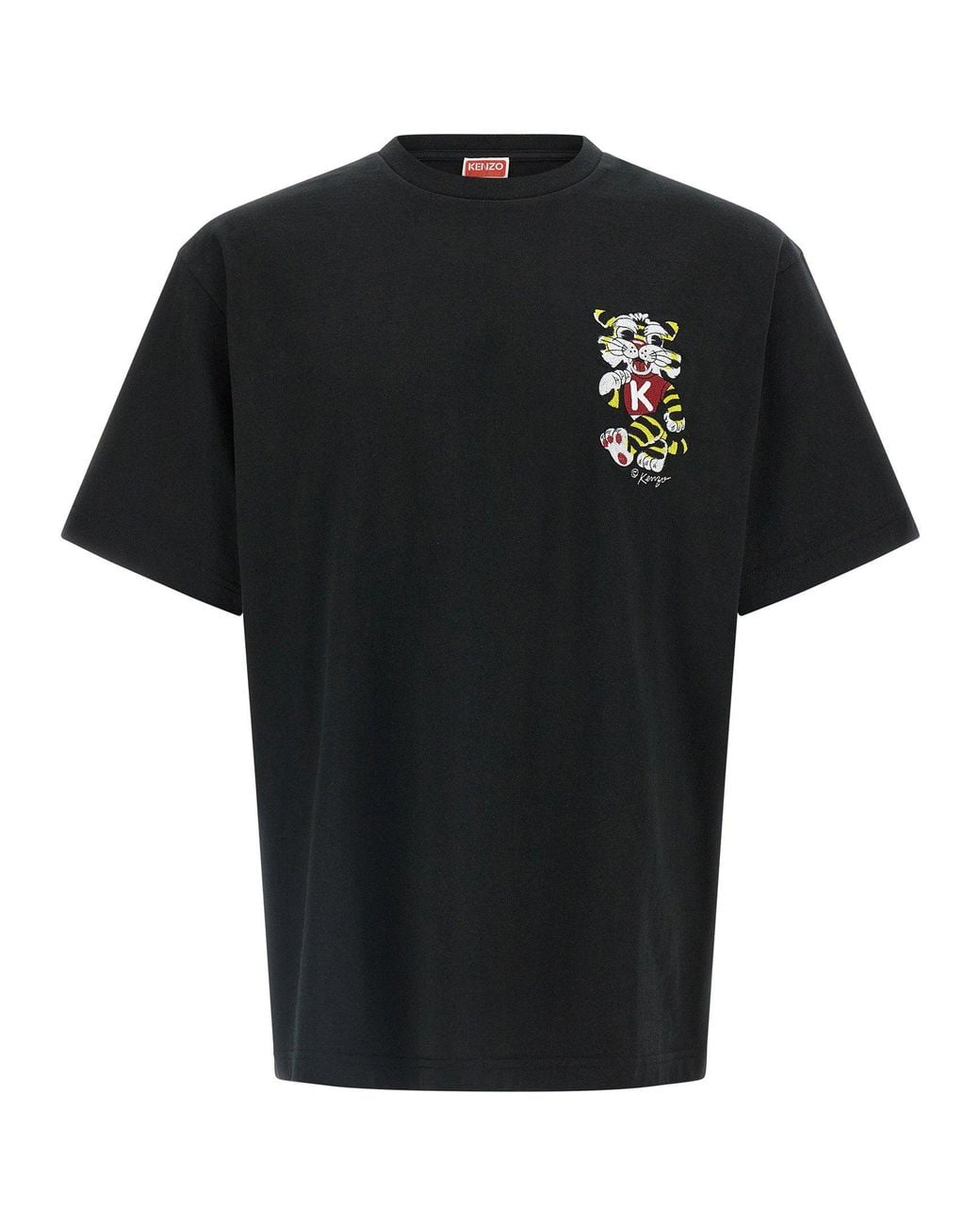 KENZO Black Wild Tiger Embroidered T-Shirt for men