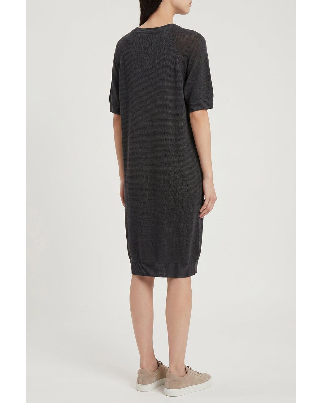Brunello Cucinelli Black Relaxed Cotton Dress