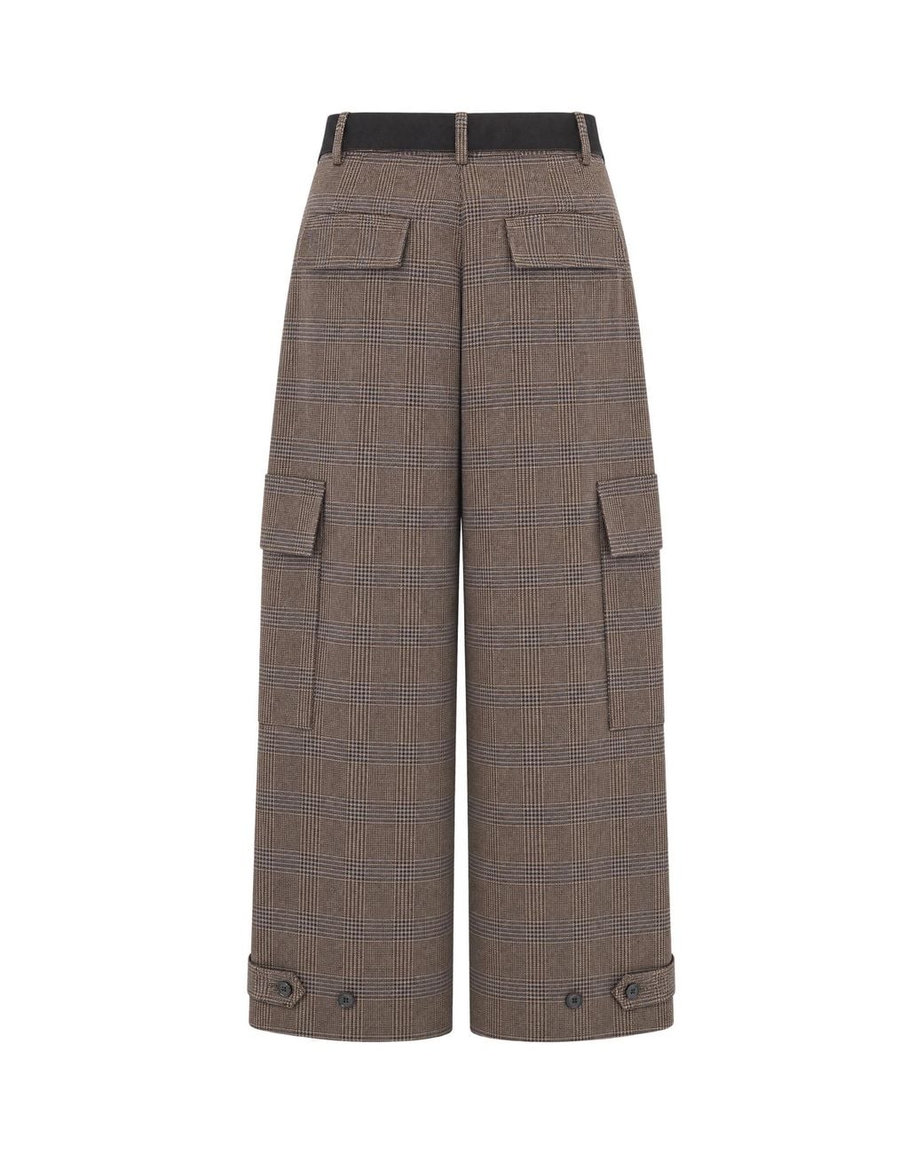 P.A.R.O.S.H. Brown Wide-Leg Trousers Prince Of Wales Check Viscose