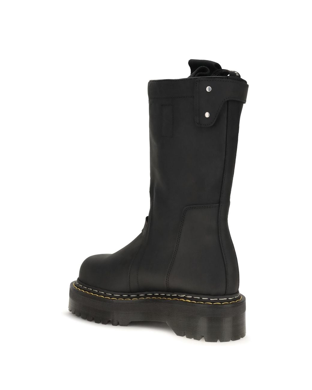 Rick Owens Black Quad Sole Pull-On Boots Upper: Nubuck; Sole: Rubber for men