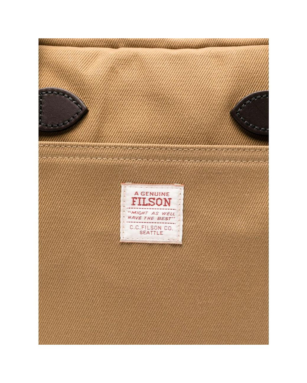 Filson Brown Rugged Twill Tote Bag for men