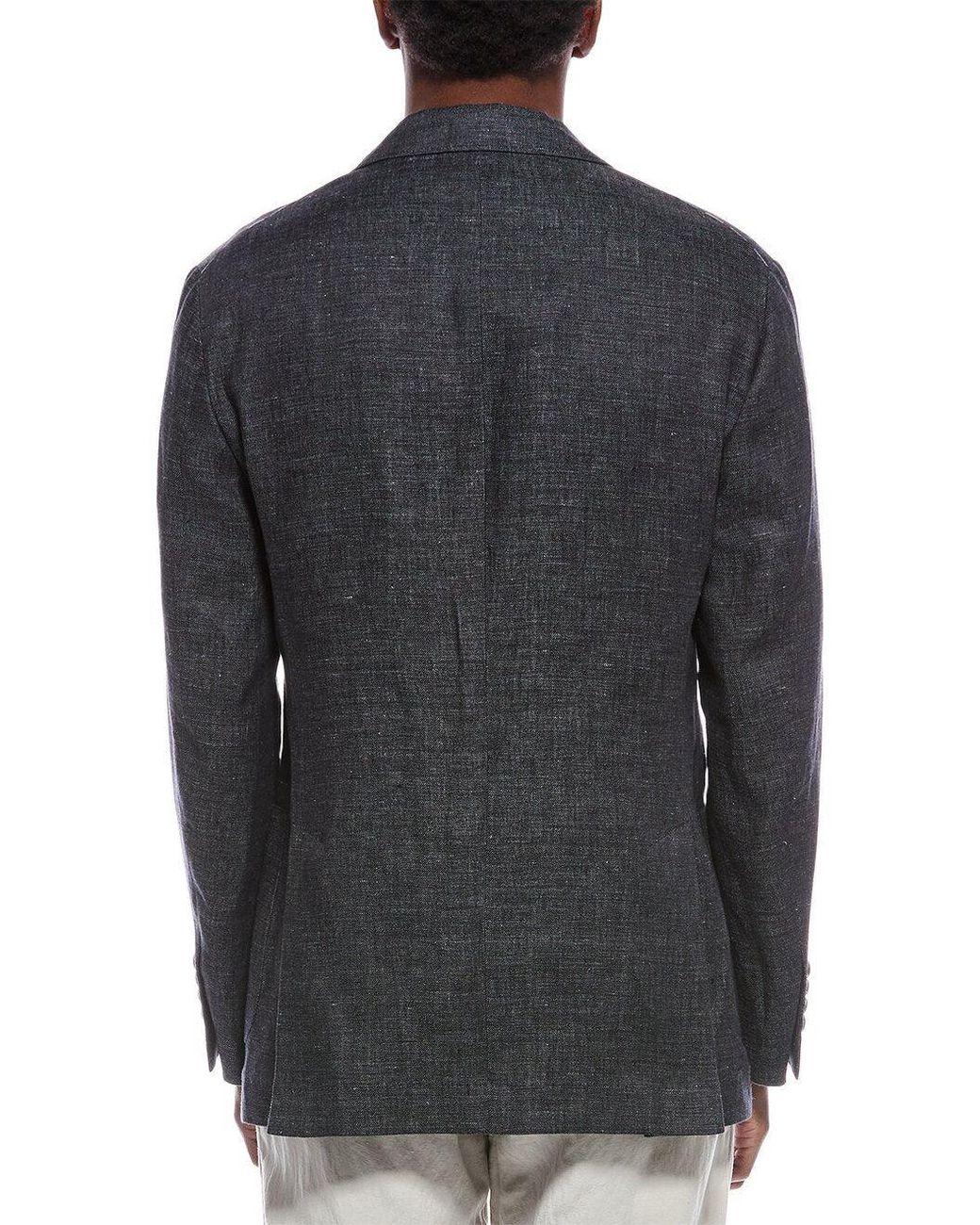 Brunello Cucinelli Black Linen Blazer for men