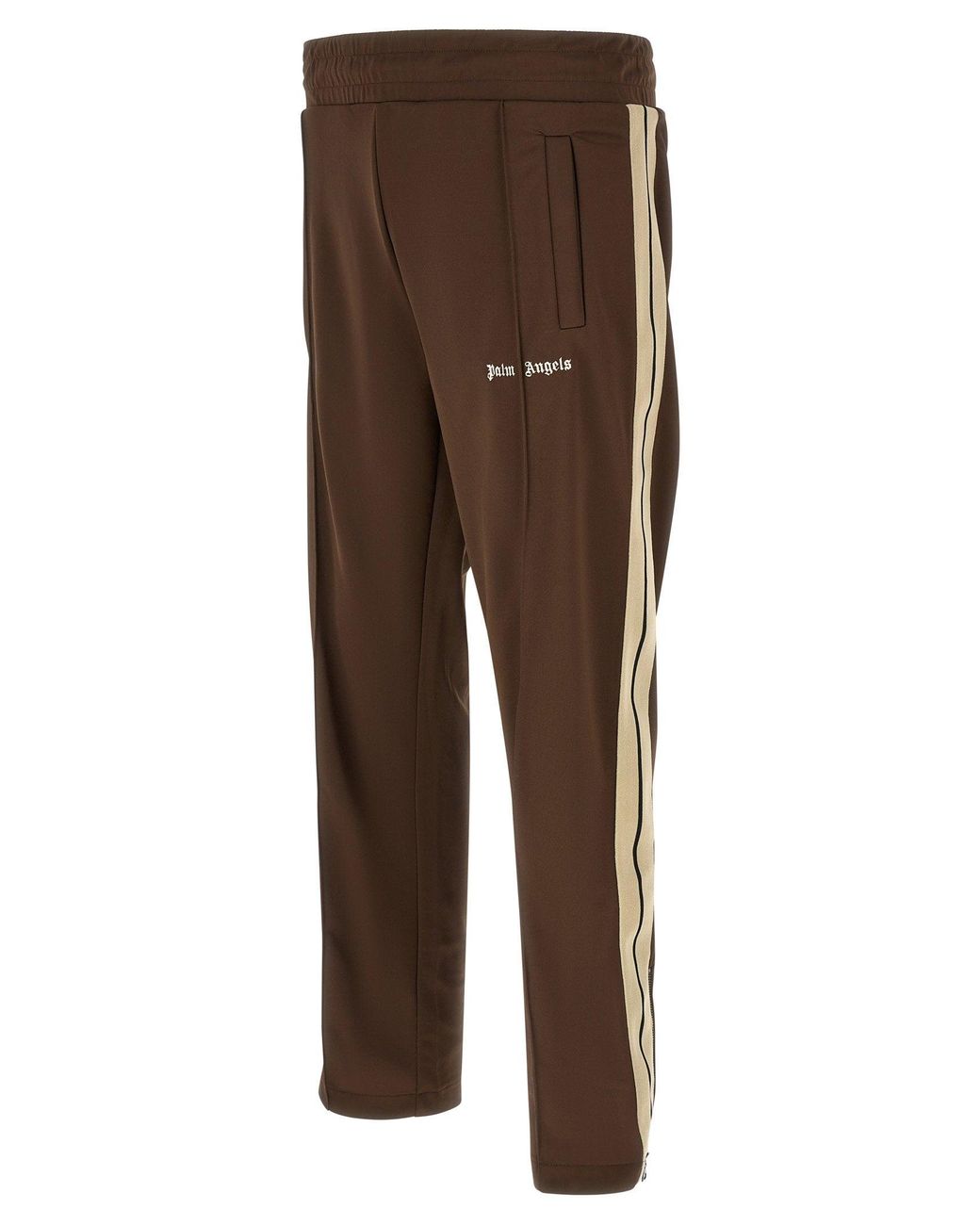 Palm Angels Brown Logo-Printed Track Track Pants for men