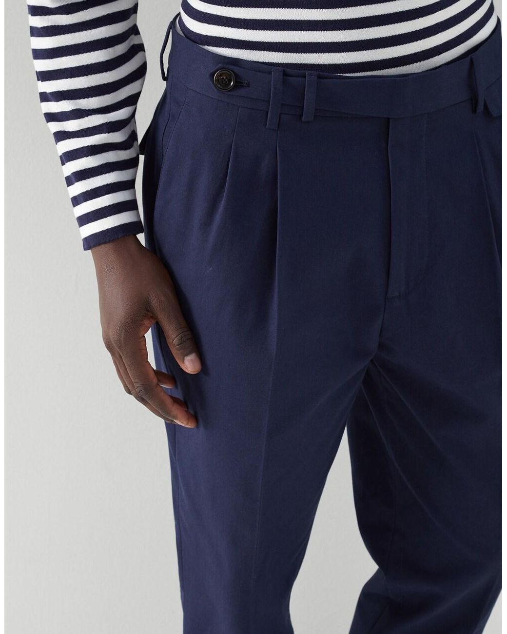 Brunello Cucinelli Blue Cotton Casual Pants for men