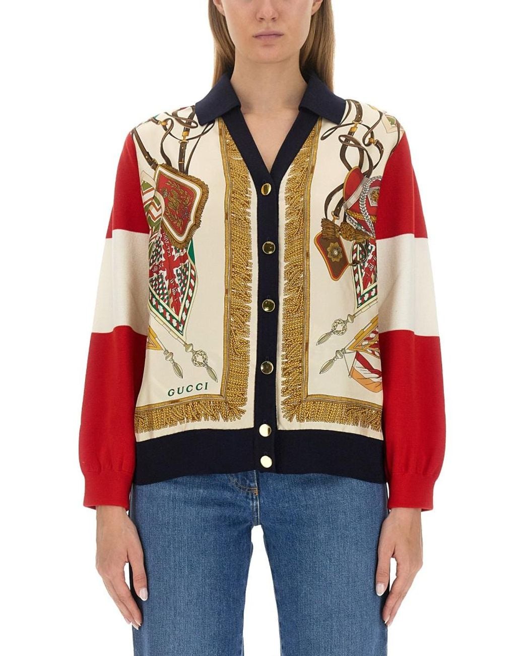 Gucci Red Cardigan Extra-Fine Wool Jumpers