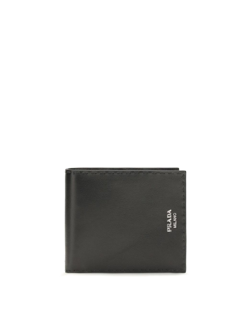 Prada Black Antiqued Leather Wallet for men