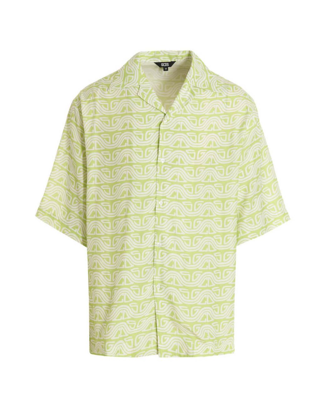 Gcds Yellow 'Waved Logo' Shirt for men