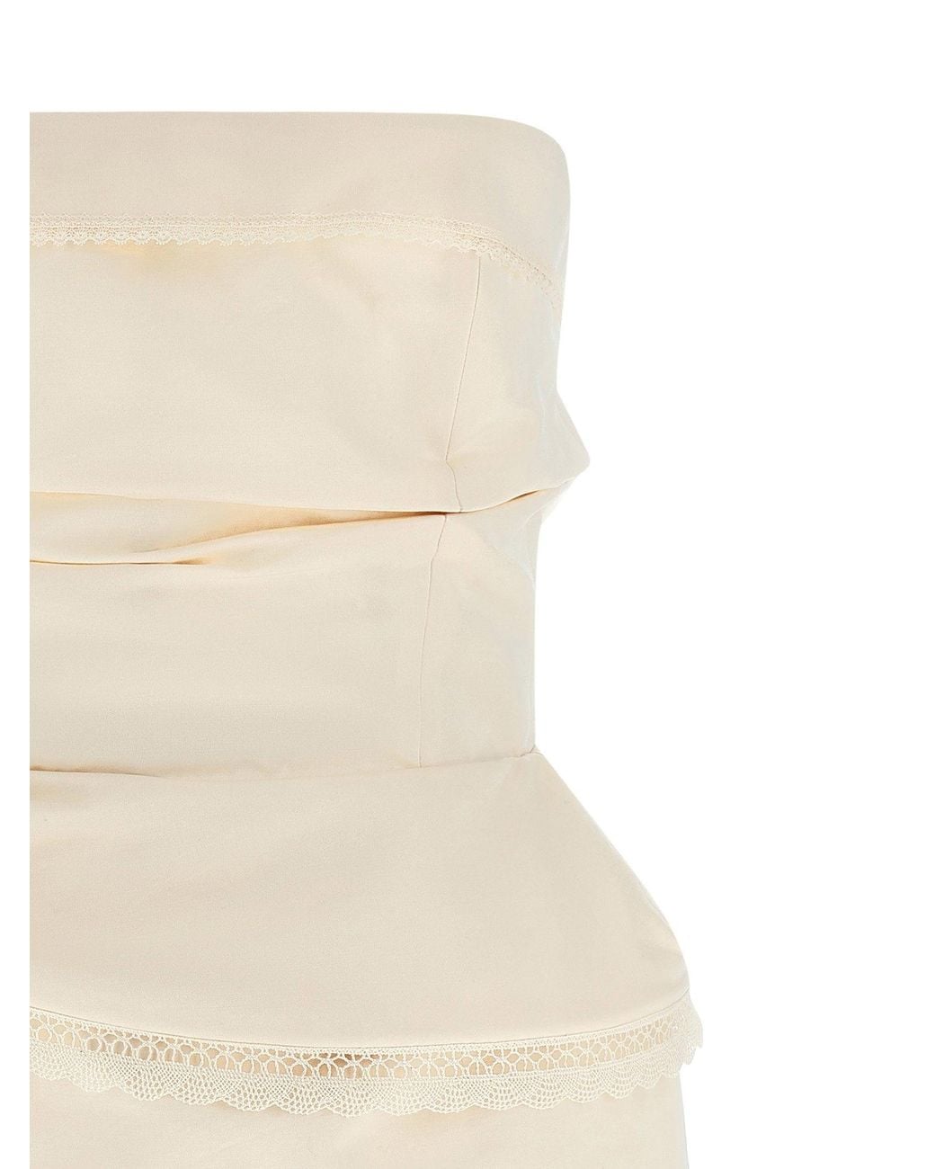 Magda Butrym Natural Off-Shoulder Cotton-Silk Blend Dress