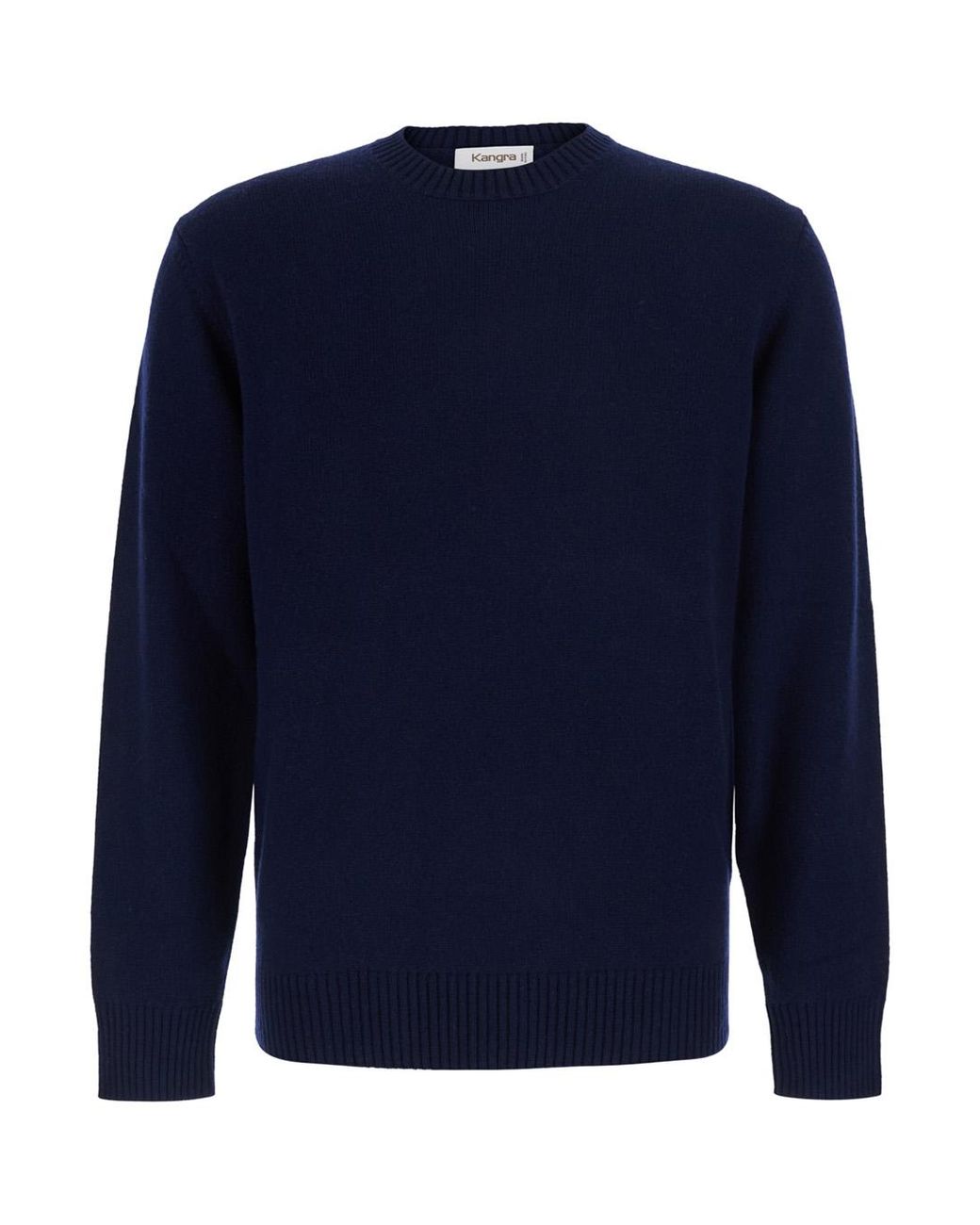 Kangra Blue Crewneck Sweater Wool-Cashmere Tops for men