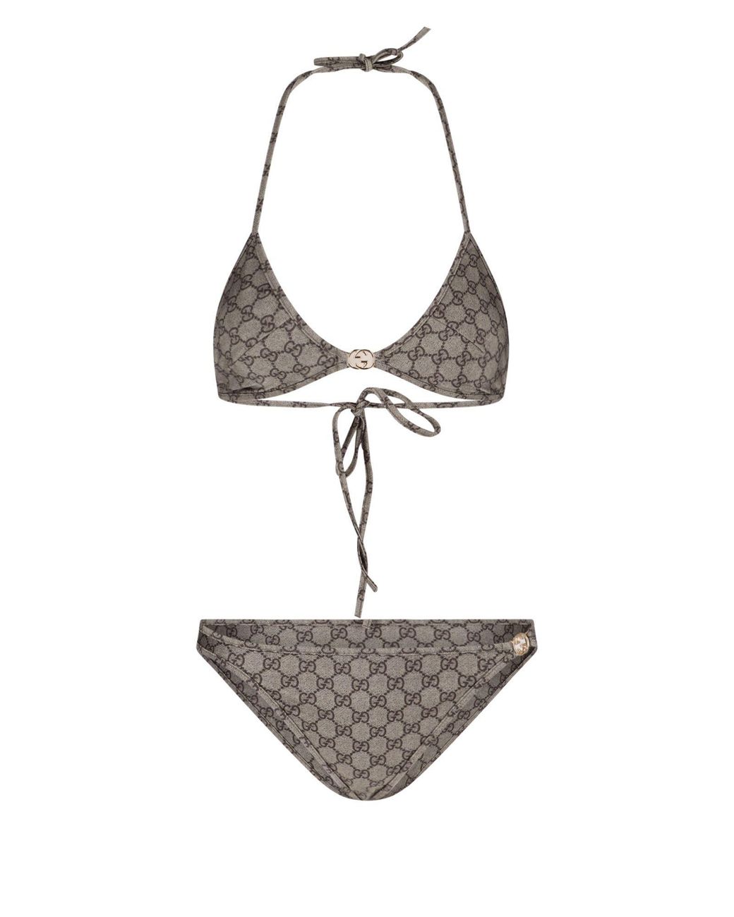 Gucci Monogram GG Logo Two-Piece Bikini Set Swimwear For Sale at