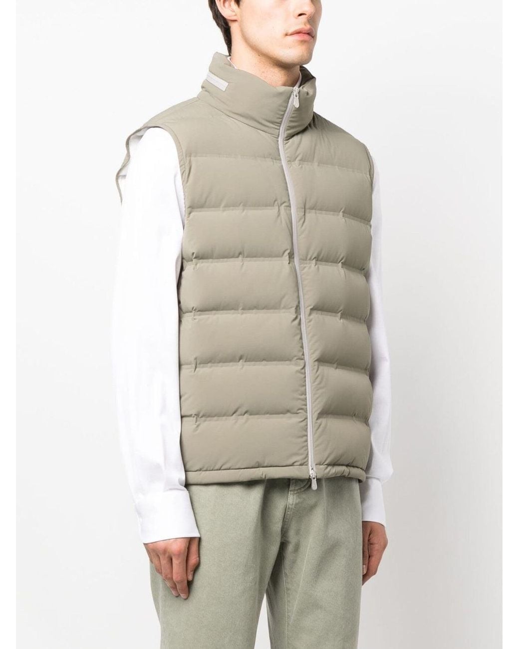 Brunello Cucinelli Natural Quilted Puffer Vest Clothing for men