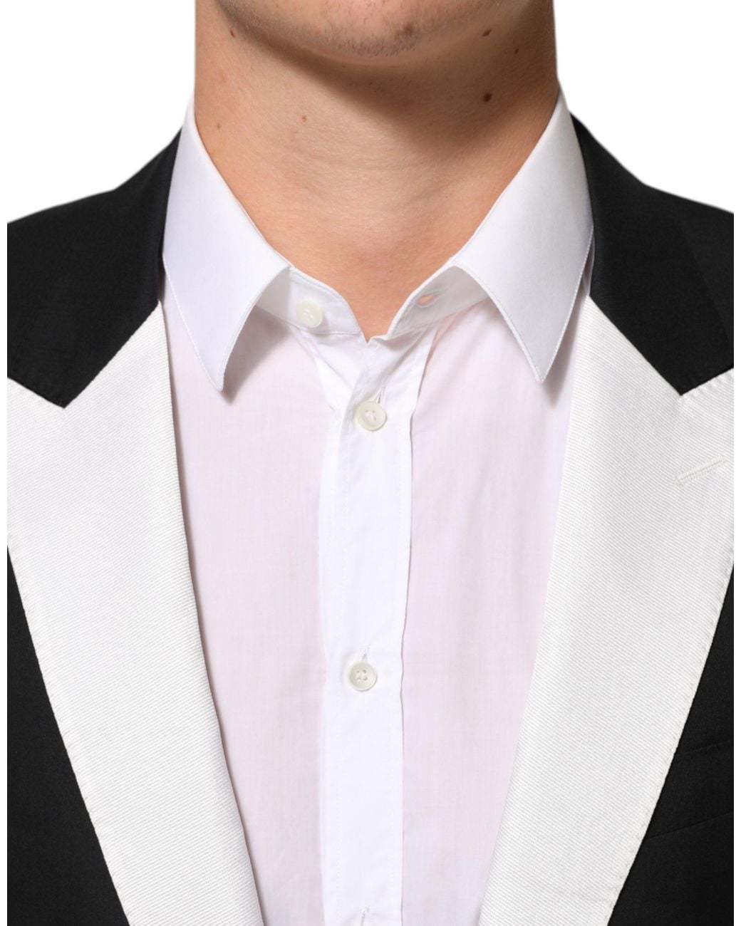 Dolce & Gabbana Black White Martini 1 Button Men Suit Blazer