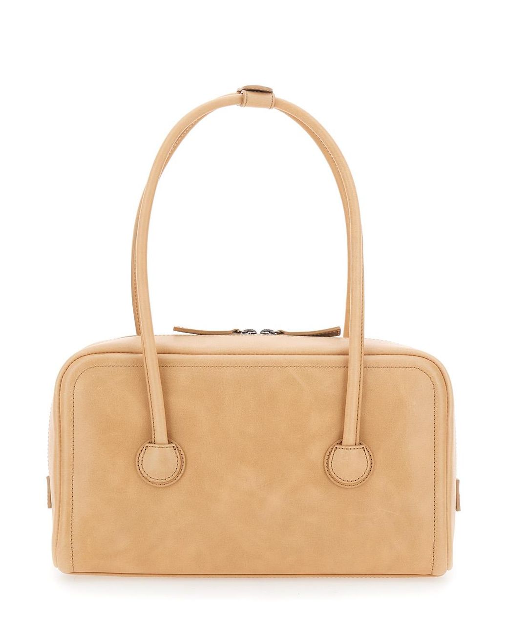 MARGE SHERWOOD Natural Shoulder Bag Soft Boston Small With Elegant Design