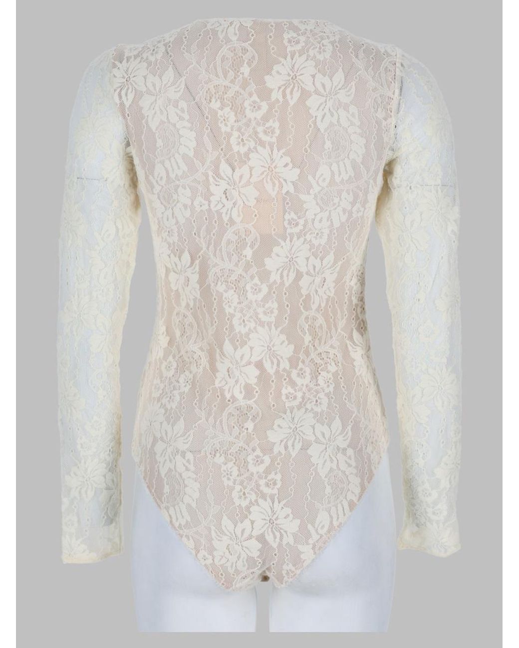 Zimmermann White Lace Bodysuit Polyamide Top