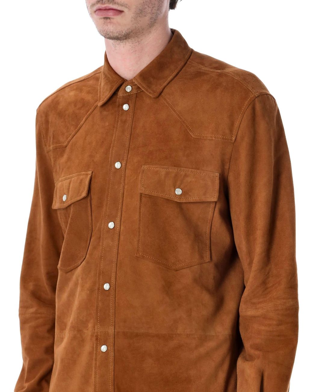 S.w.o.r.d 6.6.44 Brown Sword 6.6.44 Suede Texan Shirt for men