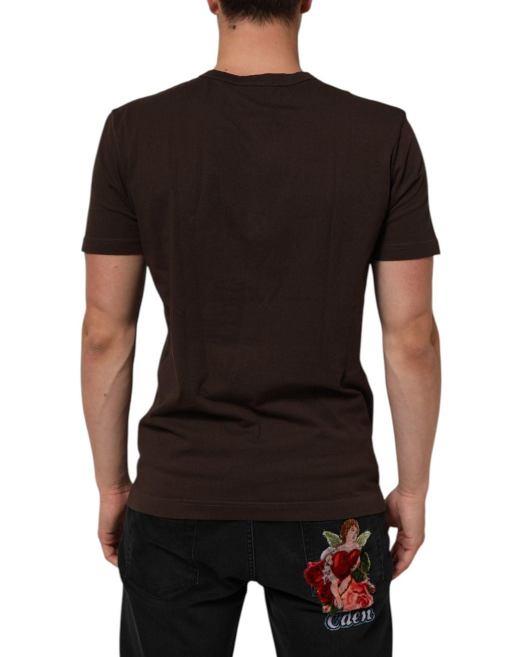 Dolce & Gabbana Black Graphic Coin Tee Short Sleeve for men