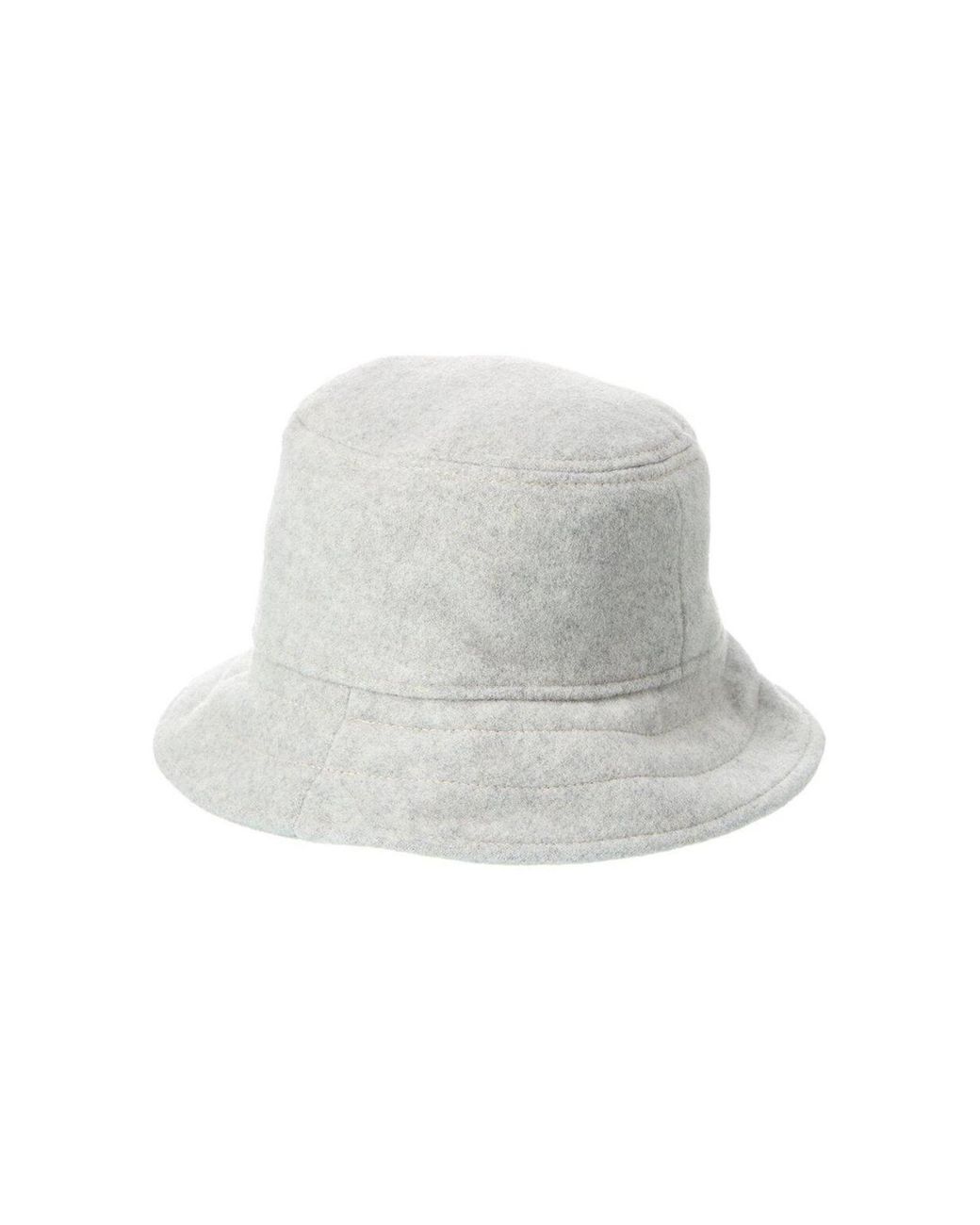 Isabel Marant White Giorgia Wool Felt Logo Bucket Hat
