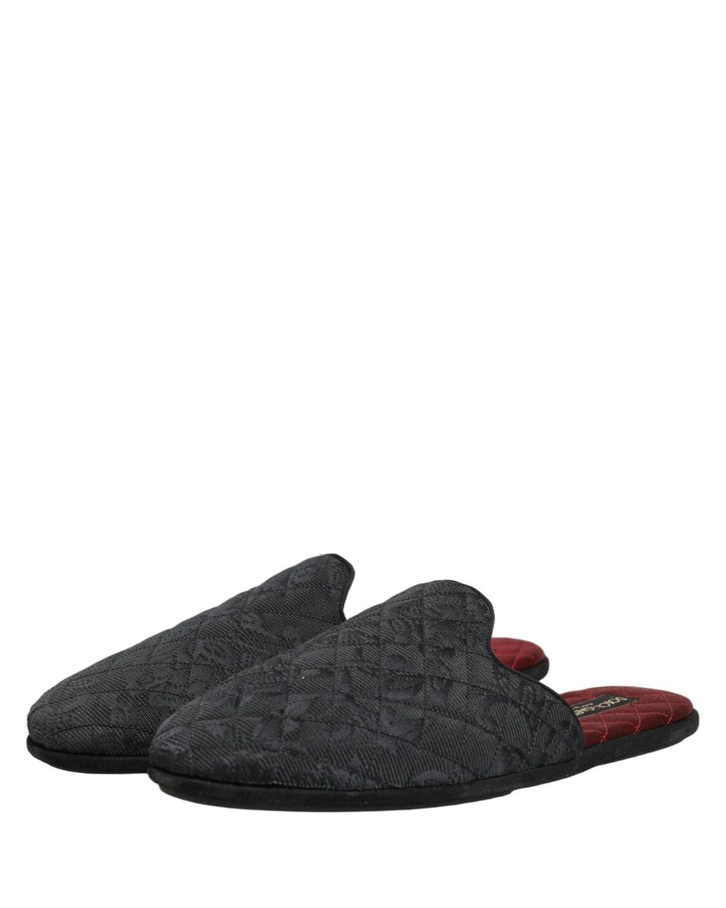 Dolce & Gabbana Blue Floral Brocade Slides Slippers Shoes Capra (Suede) for men