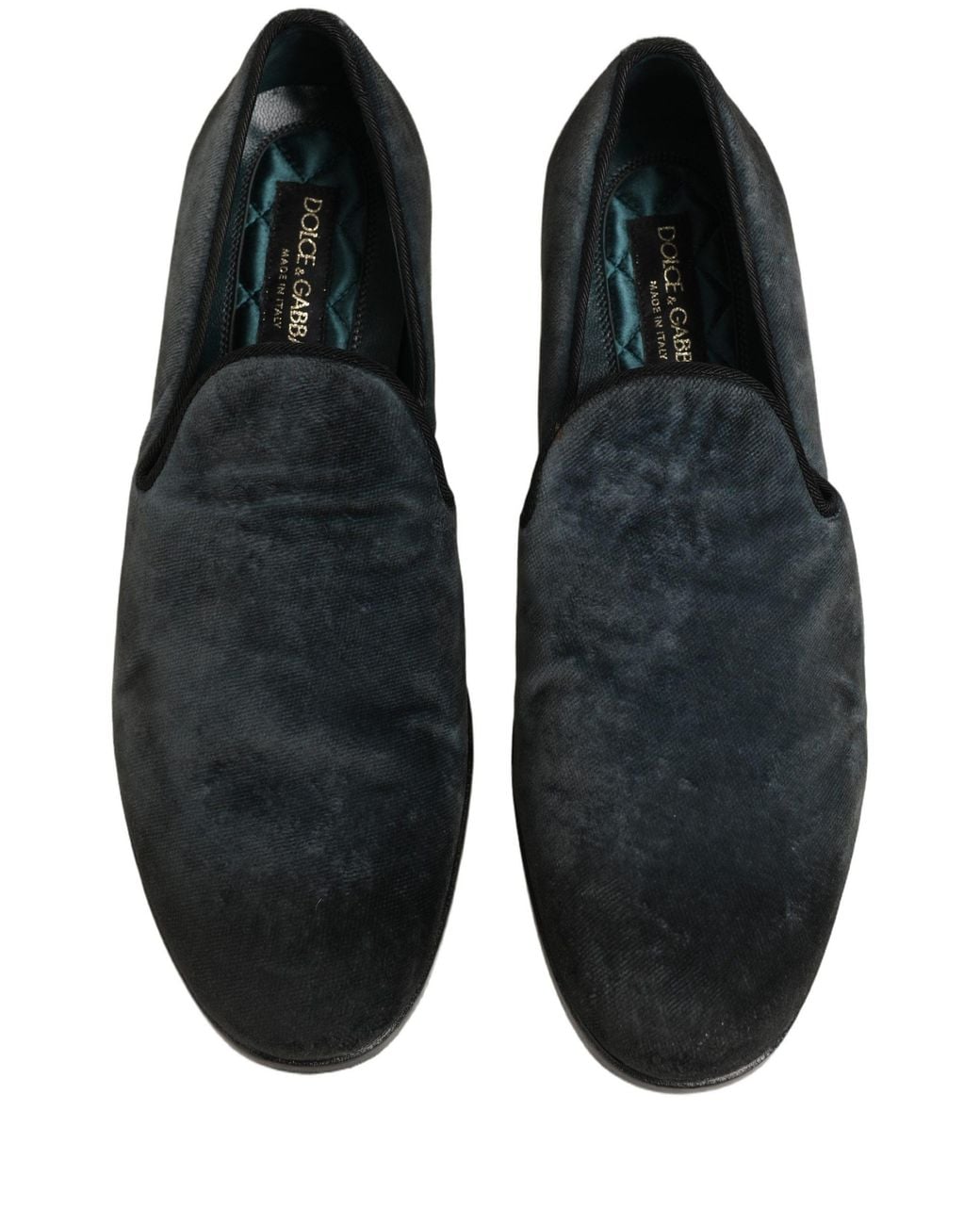 Dolce & Gabbana Black Suede Slip On Slippers Loafers Shoes Leather for men