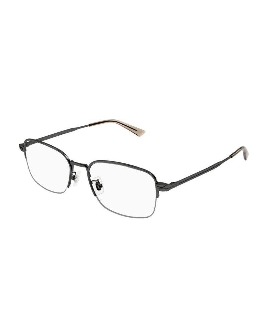 Montblanc Brown Eyeglasses Rectangle Semi Rim, Frame And Clear Demo Lens Mb0269Oa003 Sunglasses for men