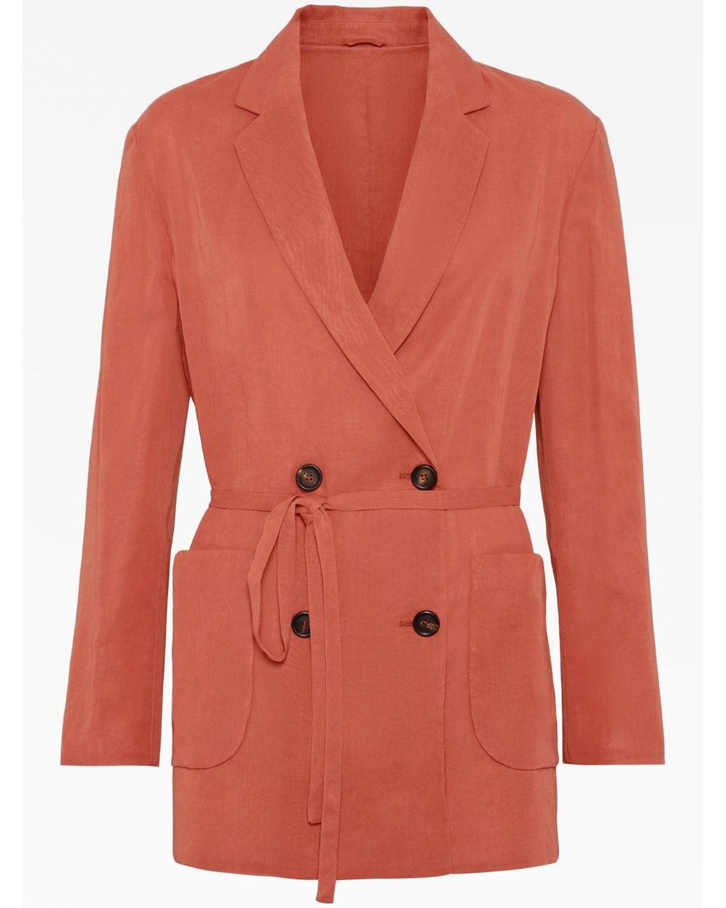 Brunello Cucinelli Red Relaxed Cotton Jacket