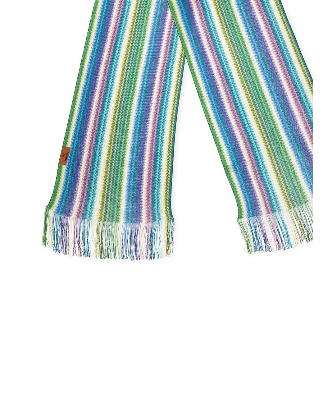 Missoni Blue Zig Zag Striped Scarf Accessories