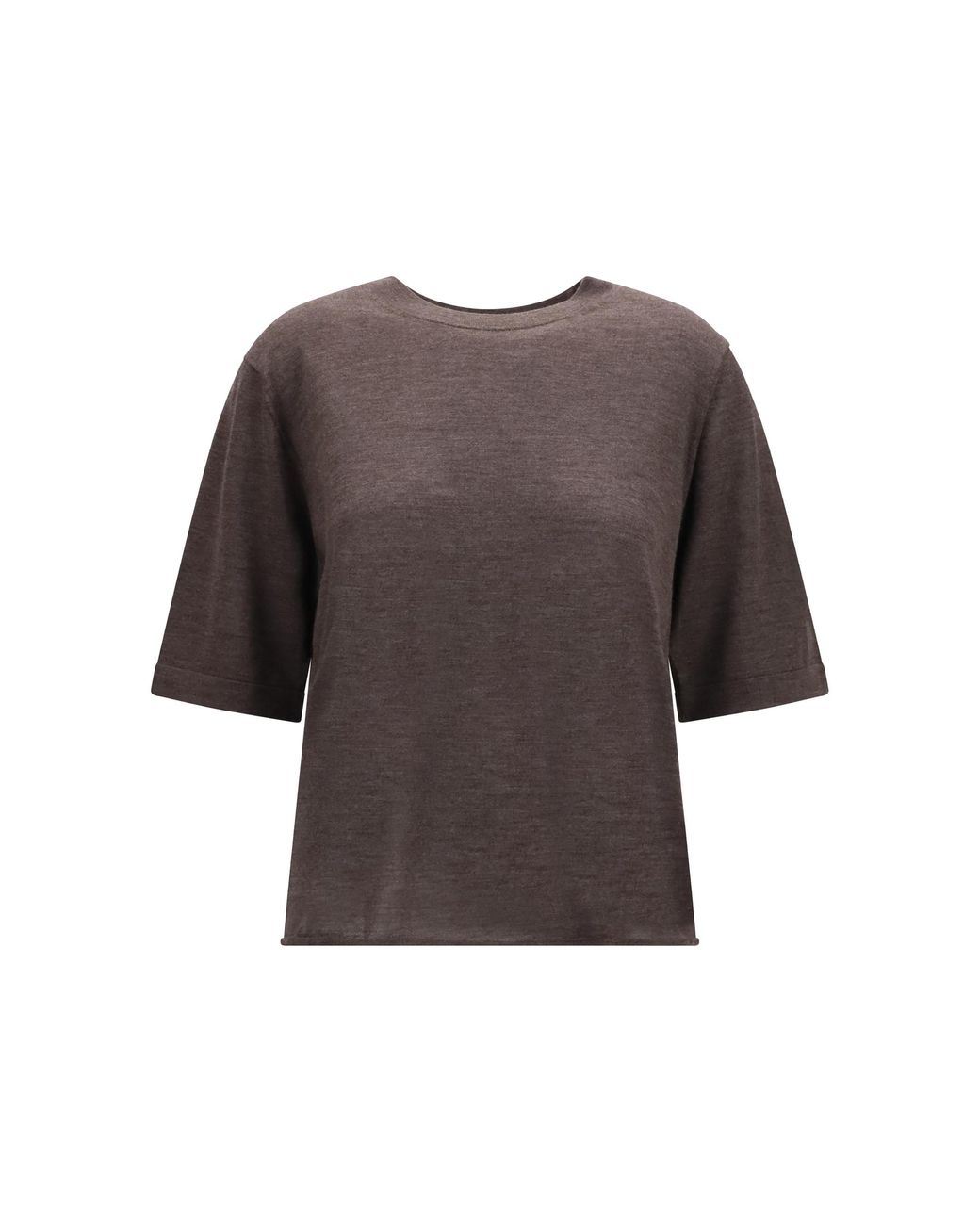 Loulou de Saison Gray Loulou De Saison Superfine Cashmere Fine-Knit T-Shirt