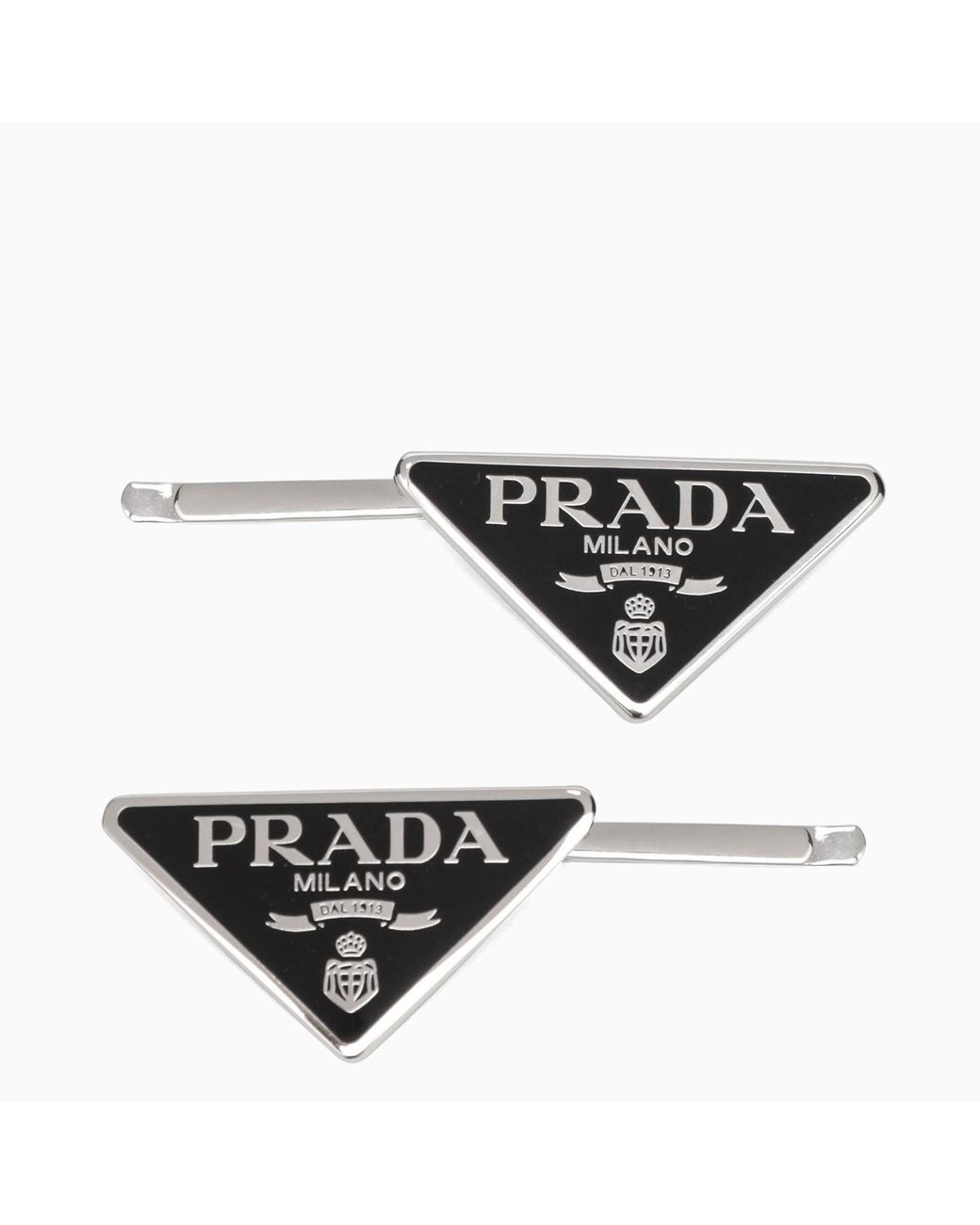 Prada Black Logo Hair Clips