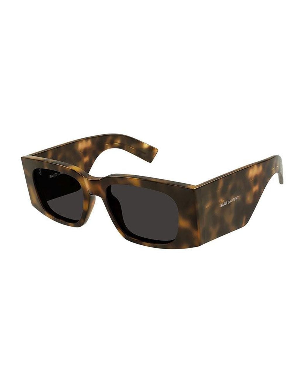 Saint Laurent Brown Sunglasses Square Full Rim, Shiny Havana Frame And Lens Sl654003