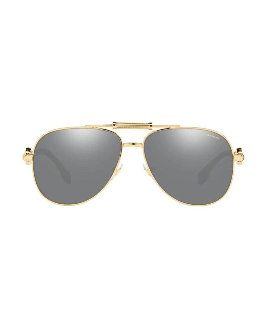 Versace Gray Sunglasses Aviator Full Rim, Frame And Polarized Mirror Lens Ve22361002Z3