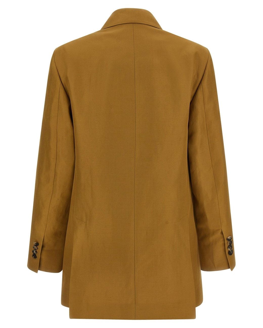 Alberto Biani Natural Double-Breasted Viscose Linen Blazer
