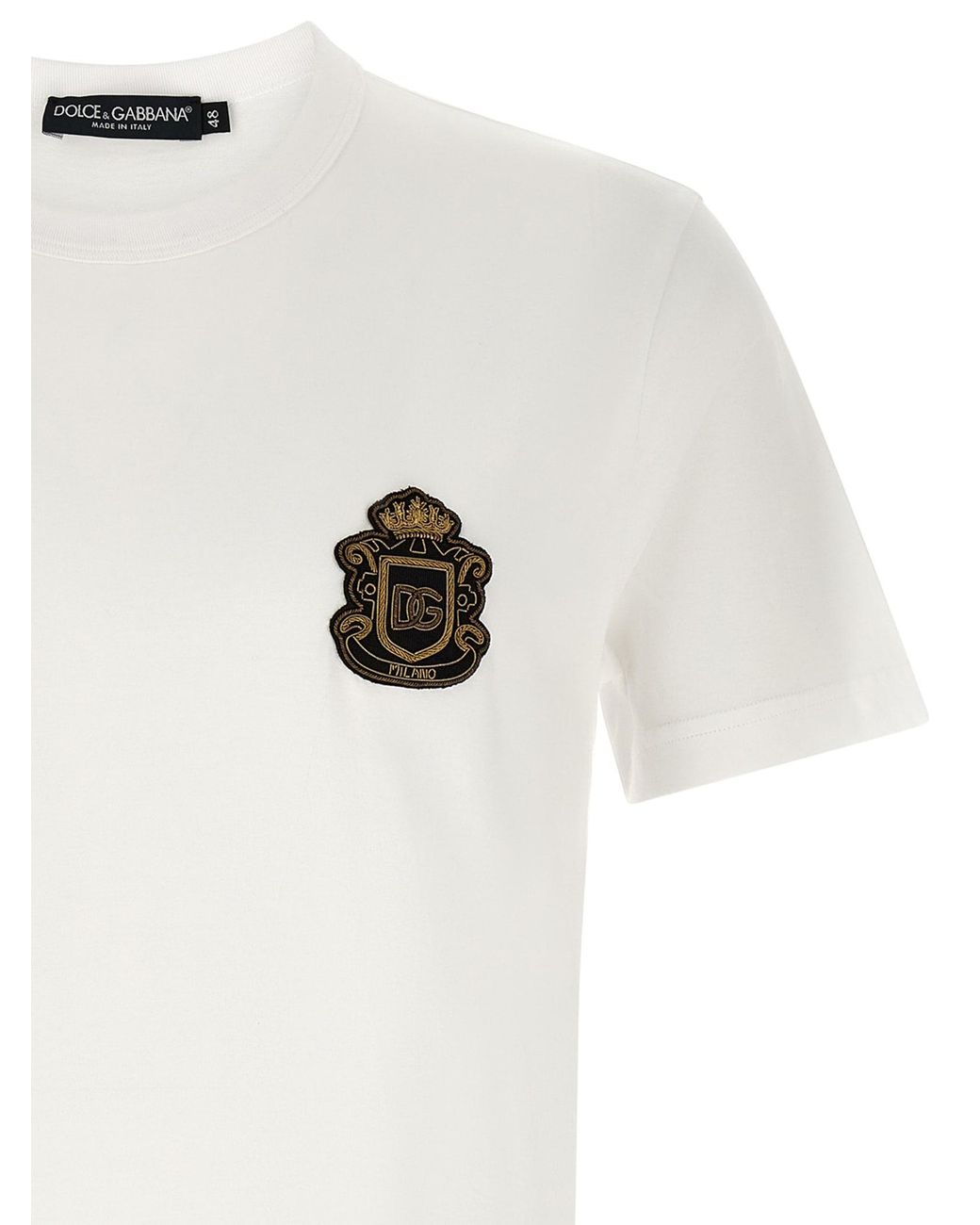 Dolce & Gabbana White Heraldic Patch T-Shirt for men
