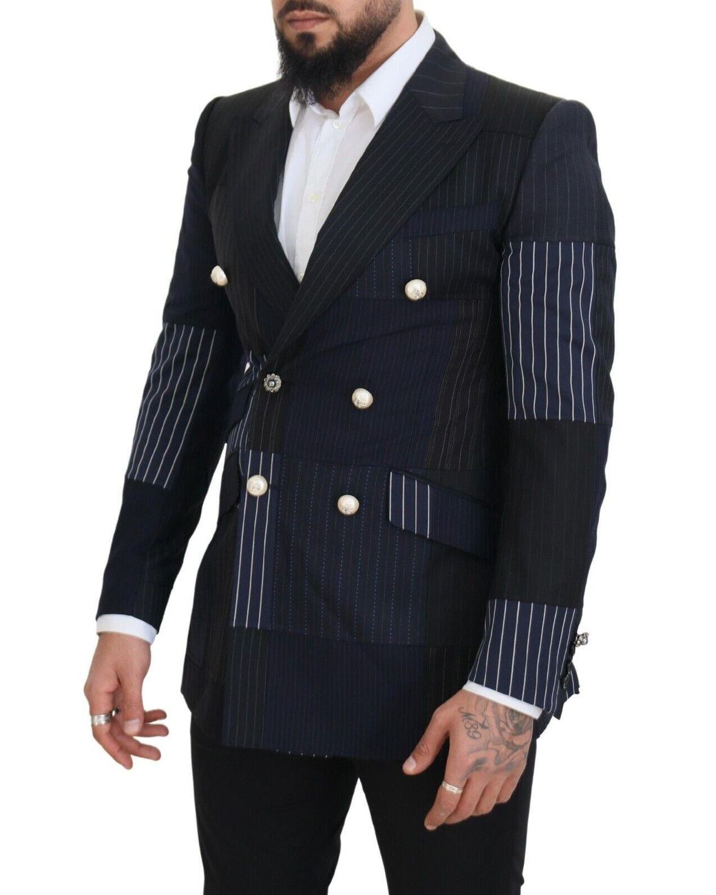 Dolce & Gabbana Blue Elegant Slim-Fit Double Breasted Blazer for men