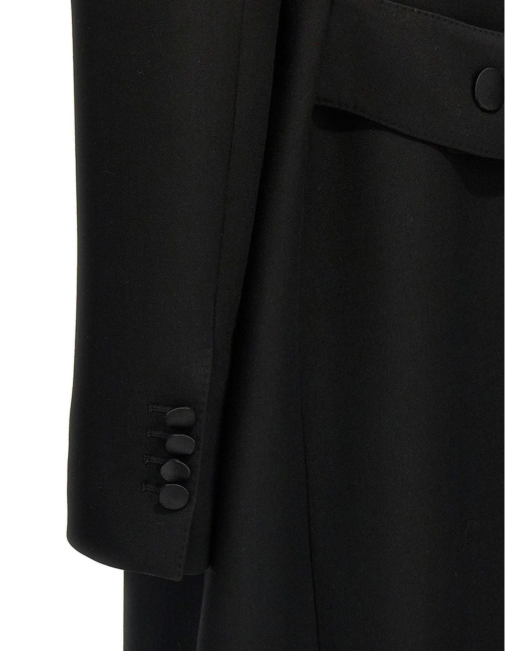 Dolce & Gabbana Black Dolce & Gabbana Double-Breasted Wool Coat