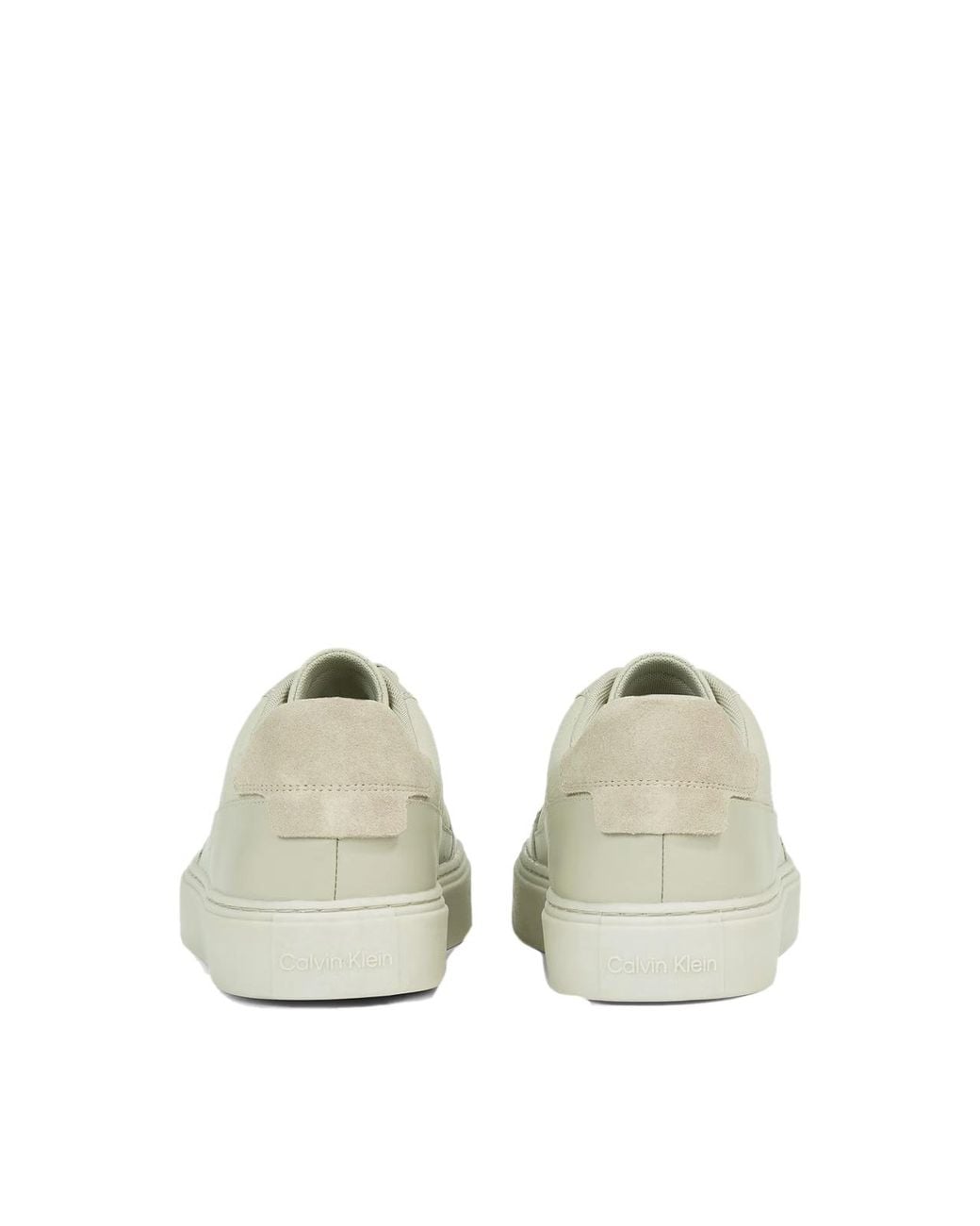 Calvin Klein White Low Top Lace Up Bskt Sneakers for men